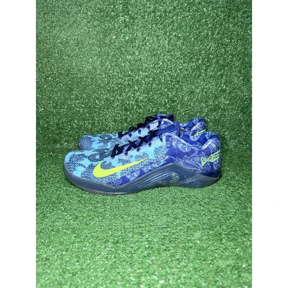 NIKE Metcon 6 AMP Paisley Mens Size 11.5 Blue Trainers Athletic Shoes Sneakers